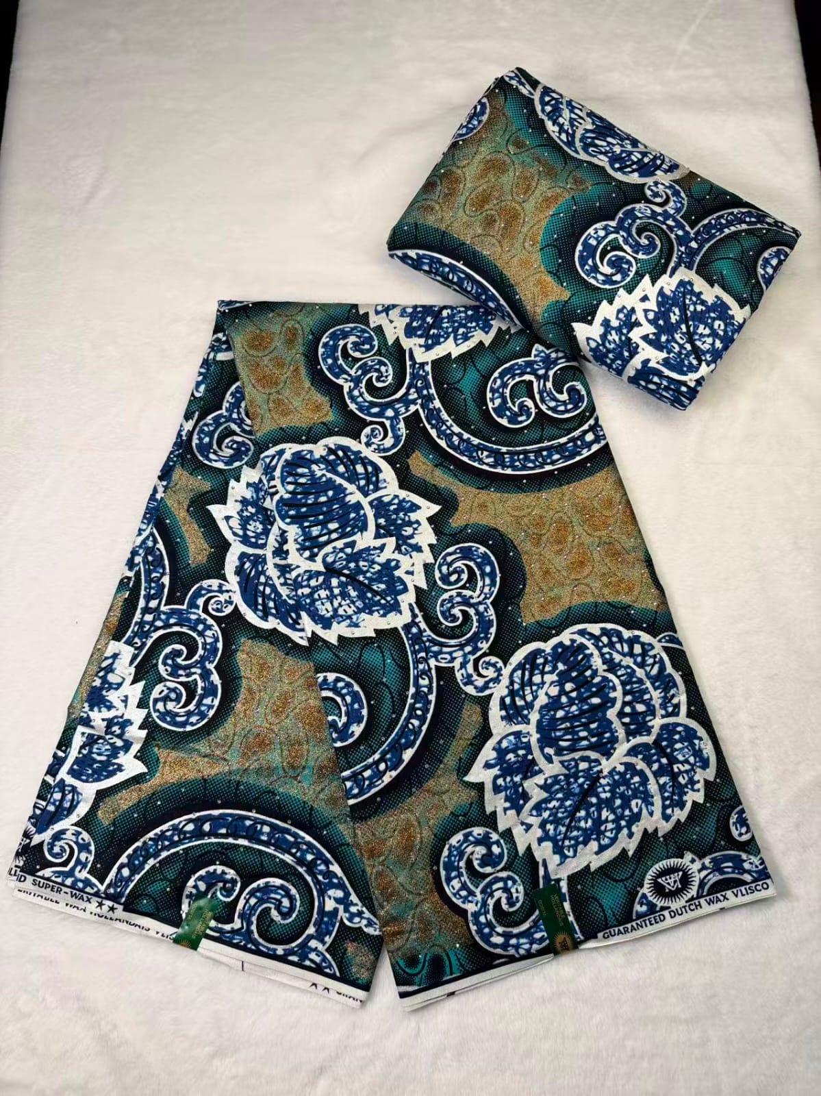 Grand Super Wax - Bleu Blanc Floral