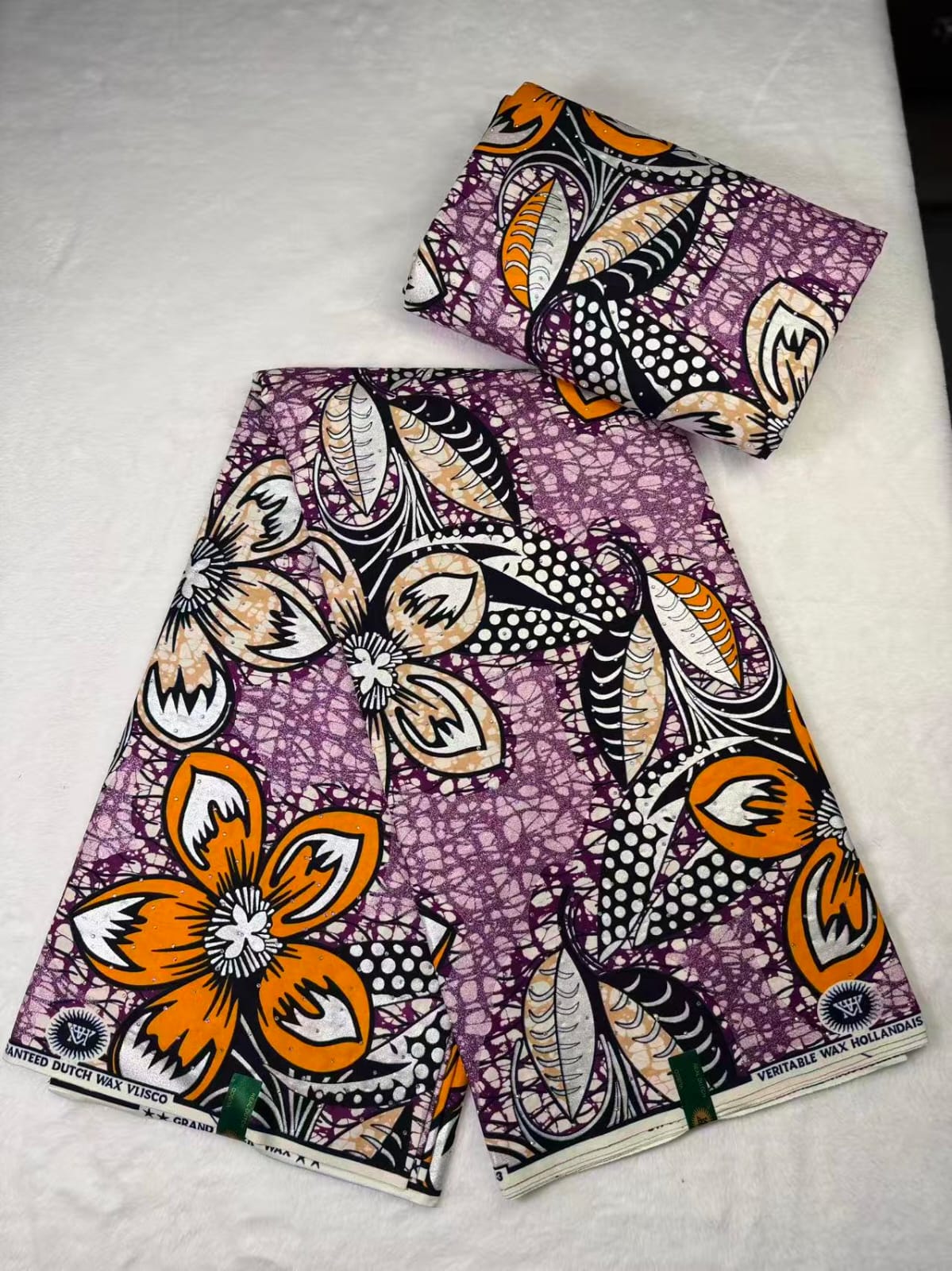 Grand Super Wax - Violet Orange Floral